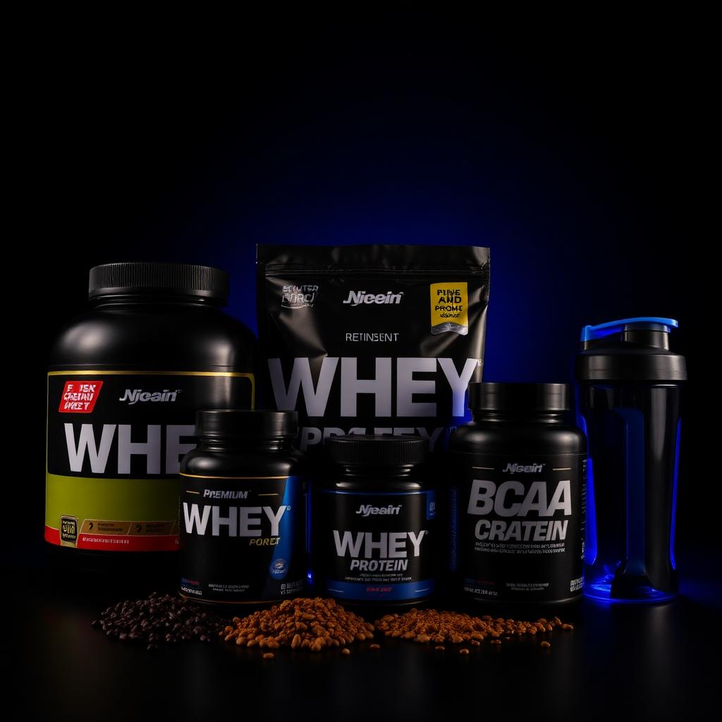 Suplementos esportivos para atletas — whey, creatina e BCAA